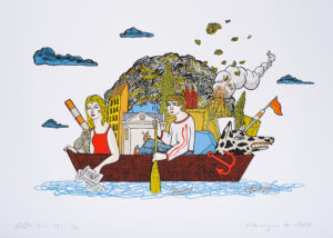 Unterwegs in der Nacht, 50 x 70 cm, 2022 (© Moritz Götze und VG Bild Kunst Bonn)