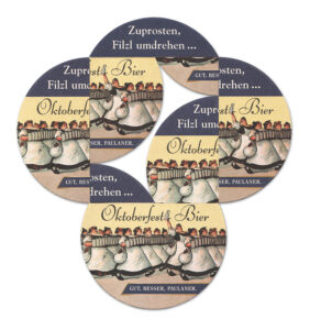 Paulaner Oktoberfestbier (2), 2007. Papierfilz-Collage aus der Werkgruppe der Beermats (VG Bild Kunst)