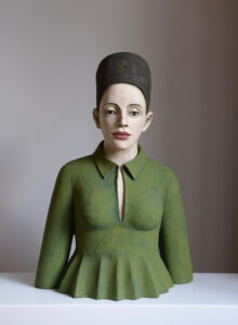 Annette Meincke-Nagy, Hommage an Hans Memling, 2019, 61x42x27 cm, Cellulose, Quarzsand, Pigmente (Fotos: VG Bild Kunst) Annette Meincke-Nagy, Hommage an Hans Memling, 2019, 61x42x27 cm, Cellulose, Quarzsand, Pigmente (Fotos: VG Bild Kunst)