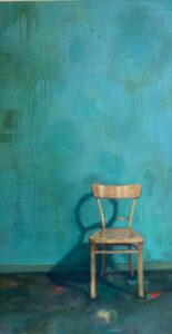 Astrid Trost, „Stuhl No 29“, 140x75 cm, Acryl auf Leinwand, 2024