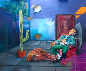 Daniel Sommergruber, Der Kaktus, Öl auf Leinwand, 180x240 cm (Fotos: © VG Bild Kunst)