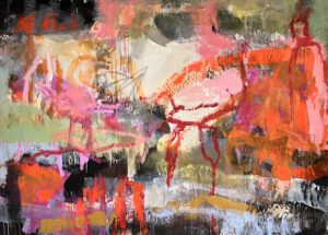 Miriam Saric, „Neubeginn“, 110x150 cm, Acryl auf Leinwand, 2025