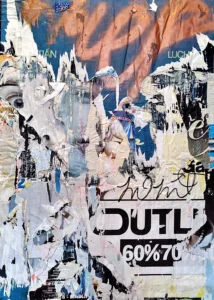 Christoph Bodmer, Realidad, Décollage mit Tape, Filzstift und Spraypaint, 2026