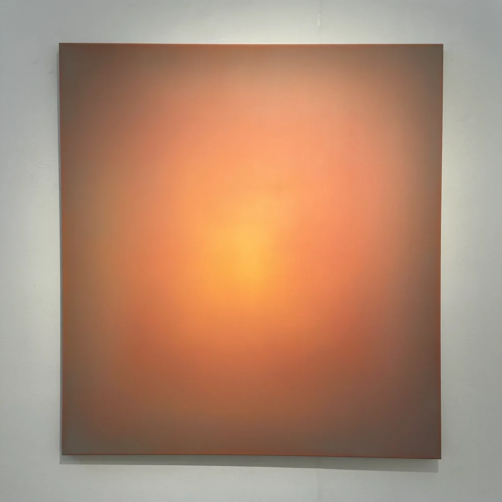 Gemälde „on the nature of daylight“ von Eberhard Ross, Öl auf Leinwand, 150 × 140 cm, aus der Ausstellung in der Kunststation Kleinsassen.