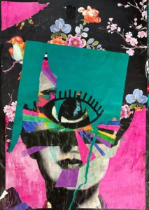 Pola Braendle, Inner Eye, Collage-Decollage, 2025 (VG Bild Kunst)