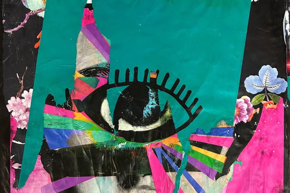 Pola Braendle, Inner Eye, Collage-Decollage, 2025 (VG Bild Kunst)