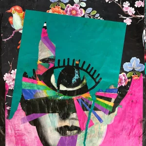 Pola Braendle, Inner Eye, Collage-Decollage, 2025 (VG Bild Kunst)